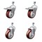 Service Caster 4 Inch SS Maroon Poly 12mm Threaded Stem Caster Total Lock Brake SCC, 2PK SCC-SSTSTTL20S414-PPUB-MRN-M1215-2S2 - alternate 1
